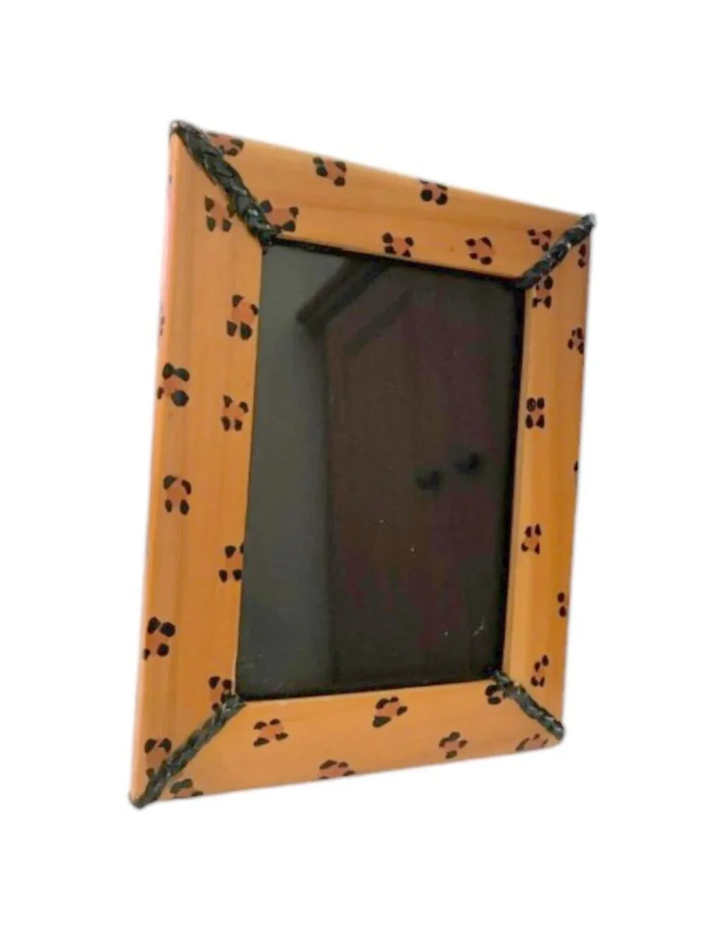 Vintage Handcrafted Wooden Leopard Frame